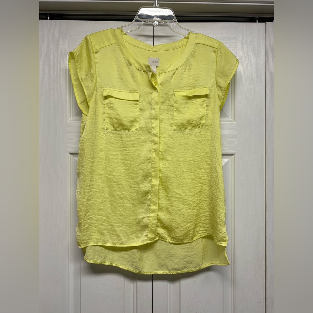 Chico's Lemon Button Down Shirt